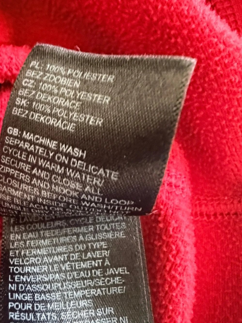 The North Face Mens XL Red Quarter Zip Fleece Pullover Jacket Logo Sweatshirt